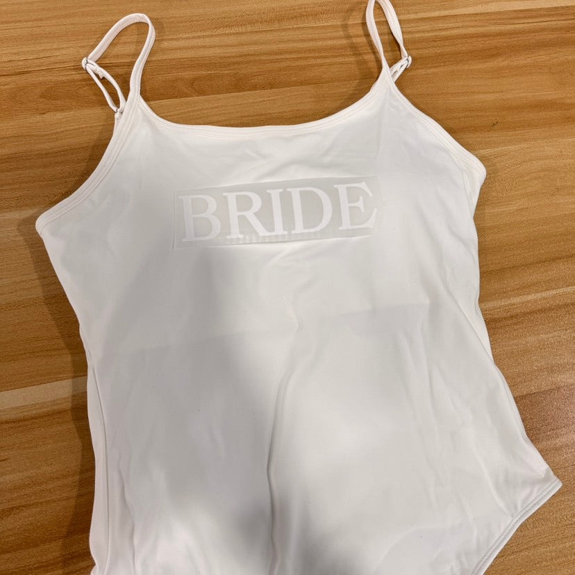 Bride Swim Bodysuit White