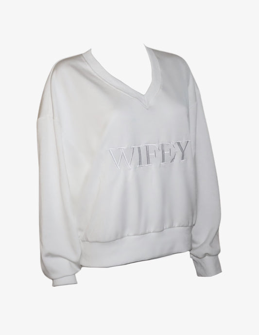 Wifey Cozy V-Neck Sweater